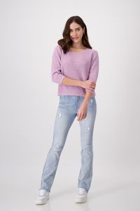 Monari -  Damen Strickmuster Pullover mit 3/4 Arm (408495), Größe:38, Farbe:Lavender Rose (417)