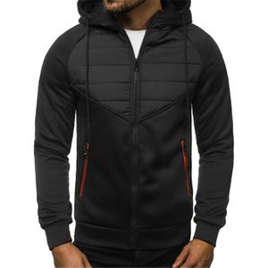 Herren Zip Up Hoodies Reißverschluss Herbst Winter Sportswear Kapuzenmantel Warme Jacke,Farbe: Schwarz,Größe:3XL