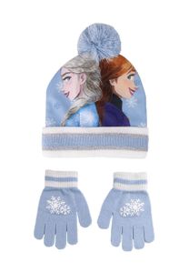 Frozen - Die Eiskönigin Mütze und Handschuhe Kinder Winter-Set 2-tlg., Größe:One Size