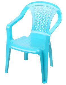 Kinder Gartenstuhl aus Kunststoff - blau - Robuster Stapelstuhl für Kleinkinder - Monoblock Stuhl Kinderstuhl Spielstuhl Sitz Möbel stapelbar