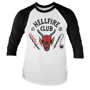 Stranger Things Long Sleeve T-Shirt - Hellfire Club Baseball (schwarz) L
