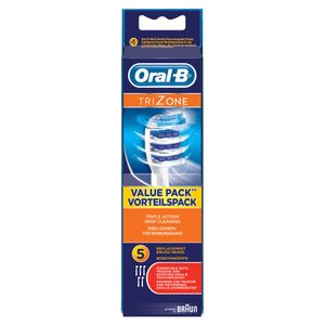Oral-B TriZone Aufsteckbürsten für elektrische Zahnbürste, 5 Stück, mit innovativer 3-Zonen-Tiefenreinigung