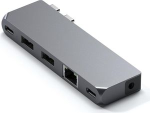 Satechi Pro Hub Mini - Andocken - USB 3.2 Gen 1 (3.1 Gen 1) Type-C - 96 W - 1000 Mbit/s - Grau - Space Gray