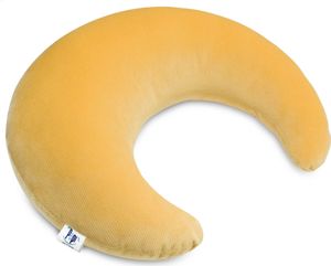 Pepi Kuschelkissen in Mond Form - Handgenäht Antiallergenes Kissen 46×40 cm - weiches Kinderkissen Dekokissen für Babys Plüschmond - Luna Honey