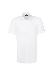 Seidensticker BUSINESS KENT Black Rose Pánská městská košile s krátkým rukávem Kent Límec Modern Fit Bavlna Nežehlivá Bílá 44
