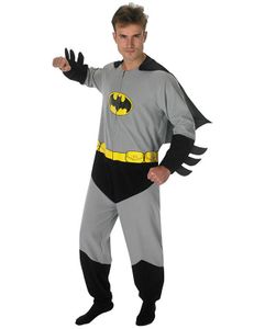 Batman-Kostüm für Herren Overall Faschingskostüm grau-schwarz