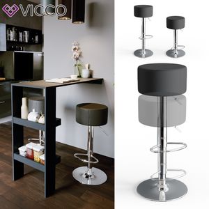 Barová židle Vicco černá 38,5 x 71 - 92 cm Plast Kov