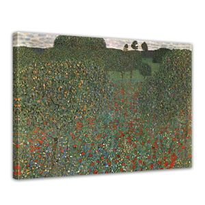 Leinwandbild - Gustav Klimt - Mohnfeld, Größe:70 x 50 cm