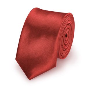 Krawatte Weinrot slim aus Polyester einfarbig uni schmale 5 cm