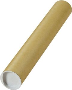 mayer-network 30001362 Versandrohre mit vormontierten Verschlusskappen - Ø 60 x 430 mm, braun, 24 Stück