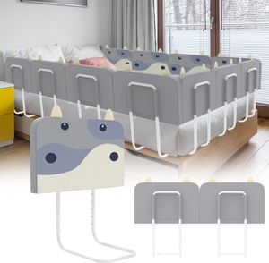 LZQ zábrana na posteľ 50 cm zábrana na posteľ detská zábrana na posteľ pre deti, ochrana postele proti vypadnutiu, výškovo nastaviteľná zábrana na posteľ 40-60 cm, kovová tkanina Oxford, sivá krava