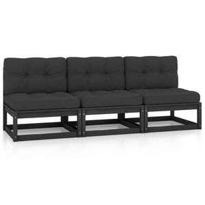 Charme-desgin 3-Sitzer-Sofa mit Kissen Kiefer Massivholz , Langlebig und hochwertig, Neues Produkt,  DE