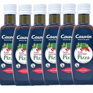 Cauvin Chili-Öl für Pizza, Pasta und zum Grillen - Huile Pimentée 6 x 250 ml Frankreich