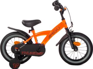 AMIGO Kinderfahrräder Jungen Thunder 14 Zoll 22 cm Jungen Rücktrittbremse Neon Orange/Schwarz