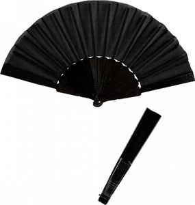 Schwarzer Handfächer aus Stoff als Burlesque Kostümzubehör Schwarzer Handfächer aus Stoff als Burlesque Kostümzubehör