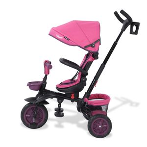 Daliya® 5in1 Dreirad Kinderdreirad Kinder Lenkstange Fahrrad Baby Kinderwagen Buggy Vollgummiräder (Aufbau ohne Schrauben ) - Pink