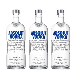 Absolut Vodka Original 3er Set, Premium Wodka, Schnaps, Spirituose, Alkohol, Flasche, 40 %, 3x 1.75 L