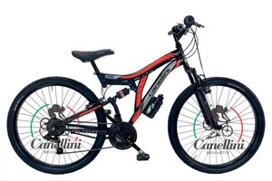 Detský bicykel Horský Canellini COLORADO 26" - 18 rýchlostí - Čierna/Červená