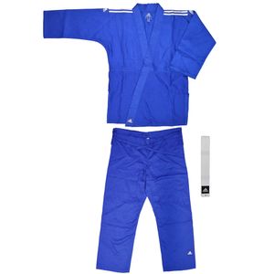 ADIDAS Judoanzug "Club"  J350  Erwachsene - Kinder blau, weiße Streifen : 170,17
