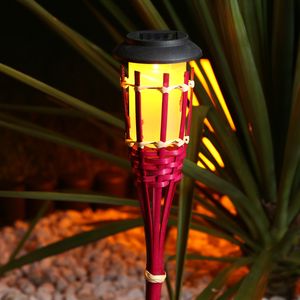 LED Solar Gartenfackel - Bambus - simulierter Flammeneffekt - H: 54cm - pink LED Solar Gartenfackel - Bambus - simulierter Flammeneffekt - H: 54cm - pink