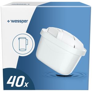 Wessper® AQUAMAX Wasserfilter kartuschen kompatibel ersatz für BRITA Maxtra+, Style, Marella, Elemaris, XL, Fun - Pack 40