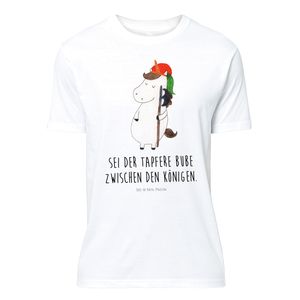 Mr. & Mrs. Panda Größe L T-Shirt Uni Einhorn Bube - Weiß - Geschenk, Mittelalter, Einhorn Deko, Einhörner, Motiv, Damen, Herren, Pegasus, Unicorn