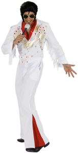 Rock 'n' Roll Rockstar 50er Jahre Anzug Karneval Fasching Kostüm Weiß XXL