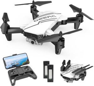 Drone for Children with Camera, Foldable RC Quadcopter with 720P WiFi Camera, 2 Batteries, Long Flight Time, Tap-Fly, One Key Start, Altitude Hold