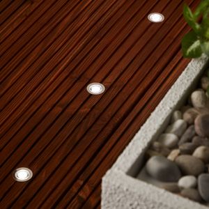 BRILLIANT LED Einbauleuchtenset Cosa 30 | Metall/Glas | edelstahl | kaltweiß | spritzwassergeschützt | IP44