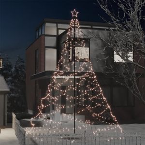 vidaXL LED-Weihnachtsbaum mit Metallstange 1400 LEDs Warmweiß 5 m