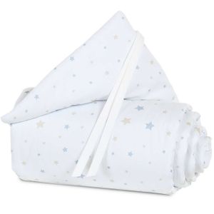 babybay Nestchen Piqué passend für Modell Maxi, Boxspring und Comfort, weiß Sternemix sand/azurblau