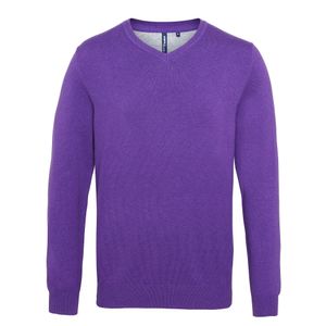 Asquith & Fox Pánsky sveter s bohatým bavlneným výstrihom do V RW5188 (L) (fialový)