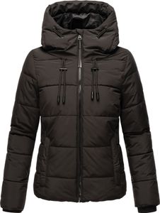 Marikoo dámska zimná bunda prešívaná bunda vegánska prechodná bunda prešívaná bunda s vysokým golierom a kapucňou so šnúrkou Shimoaa XVI Black Veľkosti: 42 - XL