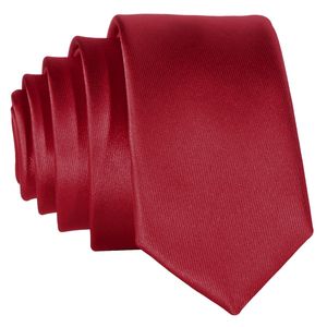 DonDon schmale dunkelrote Krawatte 5 cm glänzend