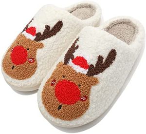 ASKSA Pantofle Moose Pantofle Teplé měkké pohodlné pantofle Zimní lehké pantofle, Červená, Velikost: 39-40