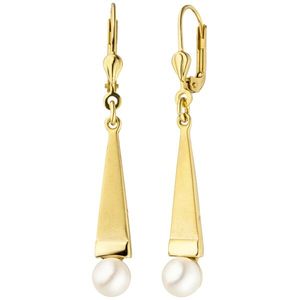 JOBO Ohrhänger 375 Gold Gelbgold teil matt 2 Akoya Perlen Ohrringe Perlenohrringe JOBO Ohrhänger 375 Gold Gelbgold teil matt 2 Akoya Perlen Ohrringe Perlenohrringe