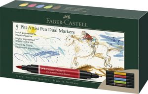 FABER-CASTELL Tuschestift PITT artist pen Dual Marker 5er Etui