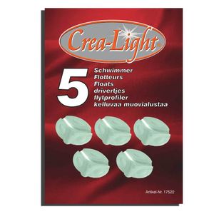 Crea-Light Schwimmlichter Set 5 Schwimmer mit 1 Meter Docht