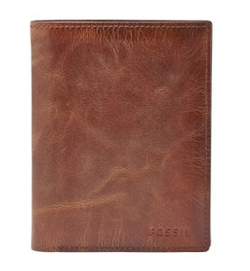 FOSSIL Leder Geldbörse Derrick International Combi Brown braun