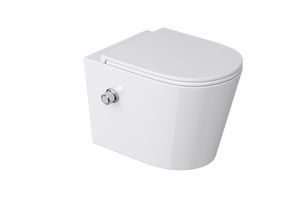 doporro Dusch-WC spülrandlose Toilette mit Bidet-Funktion Tiefspüler mit Soft-Close weiß aus Keramik A601