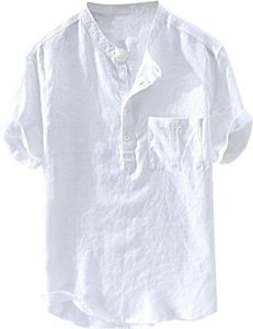 Herren Baumwolle Leinenhemd Sommerhemd Herren Hemd Langarm Regular Fit Freizeithemd Shirts Leicht