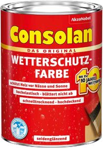Consolan Wetterschutzfarbe grau 202 0,75L Holzfarbe Deckfarbe