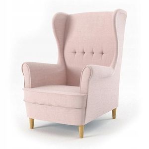 Ohrensessel MILO Sessel für Wohnzimmer & Esszimmer Skandinavisch - Relax Sessel aus Webstoff - Best Sessel. Sessel Wohnzimmer Möbel FARBE: Hell-Pink