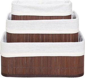 Homestyle Pro Bamboo Aufbewahrungskörbe 3 Stück Braun/Weiß