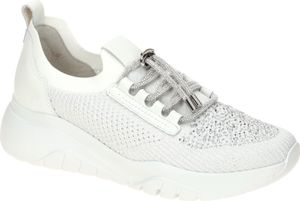Gabor Fashion Damen-Sneaker Weiß-Glitter, Farbe:weiß, UK Größe:81/2