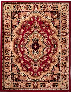 Teppich Wohnzimmer Kurzflor Orient Orientalisch Muster Rot 200 x 300 cm ( e951a-red )