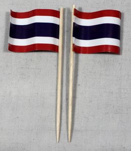 Party-Picker Flagge Thailand Papierfähnchen in Spitzenqualität 25 Stück Beutel