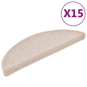 vidaXL 15 Stk. Treppenmatten Taupe 56 x 17 x 3 cm