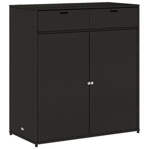 vidaXL Gartenschrank Schwarz 105x55x113 cm Poly Rattan