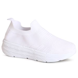 topschuhe24 2841 Damen Plateau Halbschuhe Light Slipper Sneaker, Farbe:Weiß, Größe:40 EU